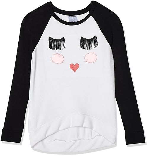 Spotted Zebra Girls' Long-Sleeve Cozy T-Shirt, Black/White, Small
