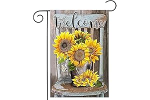 BYGFHLYW Welcome Garden Flag 12x18 Double Sided,Sunflower Yard Flags Garden Outside Decor,Spring Summer Small Garden Flags Decorations for Home Holiday Outdoor