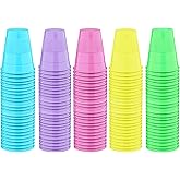 Pruvade Disposable Cups | 500 Pack | 5 oz Plastic Cups, Small Bathroom Cups, Assorted Colors, Perfect for Kids