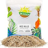 Soil Sunrise Organic Horticultural Grade Rice Hulls (8 Quarts) All-Natural Soil Amendment for Houseplants, Gardening, Seed Starting &amp; Chicken Bedding