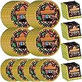 Fiesta Cinco De Mayo Party Supplies Paper Plates and Napkins Bulk 200PCS Mexican Themed 9 inch 7 inch Dessert Round Disposable Plates Party Favors Tableware Set for 50 Guests