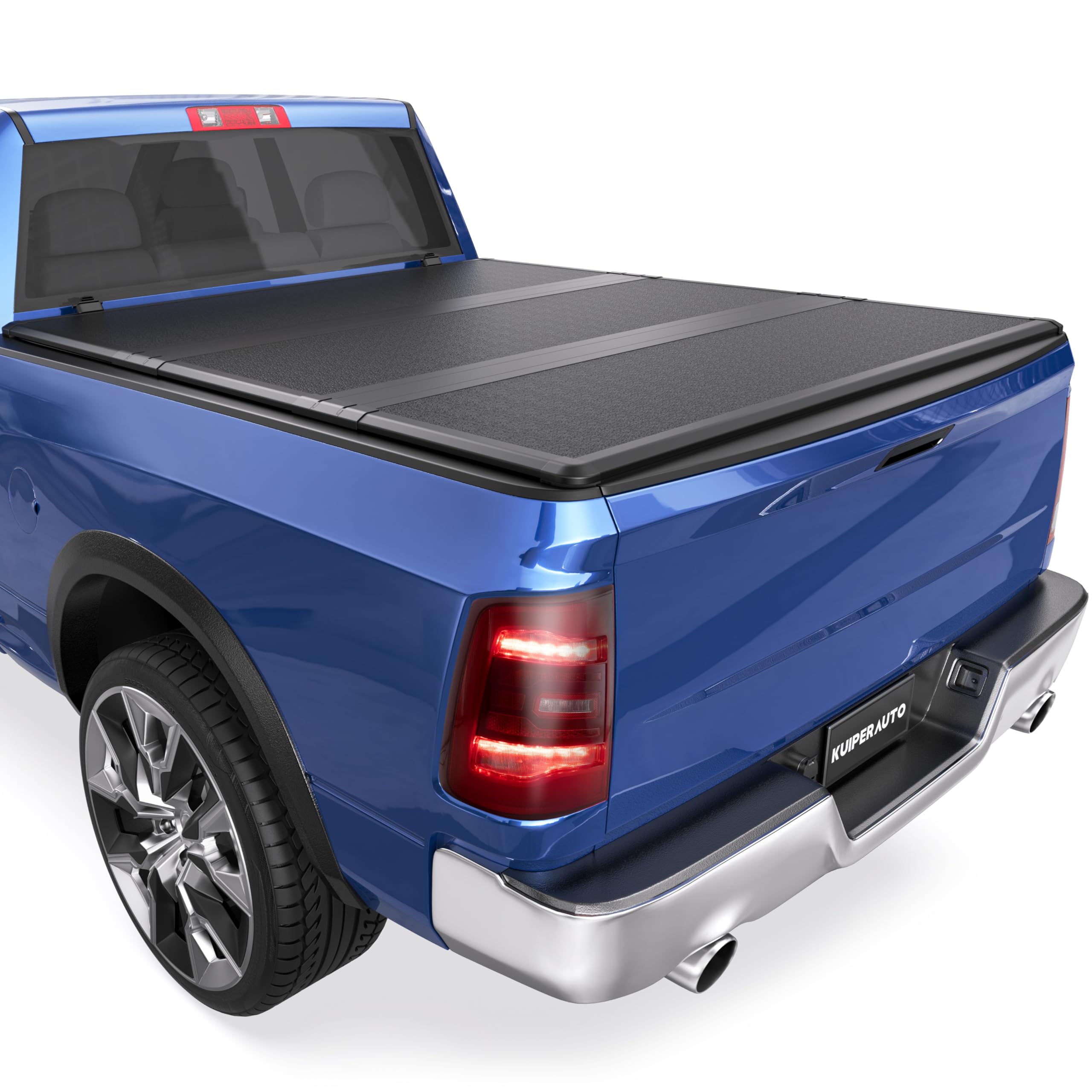 Photo 1 of **MISSING INSTALLATION ACCESSORIES ** KUIPERAUTO Fiberglass Tri Hard Tonneau Cover Fleetside Compatible with 2002-2025 Dodge Ram 1500 Classic & New Body/Ram 2500 3500 (w/o Ram Box)-6.5 FT Bed On Top 76.3 inch Truck Bed Cover