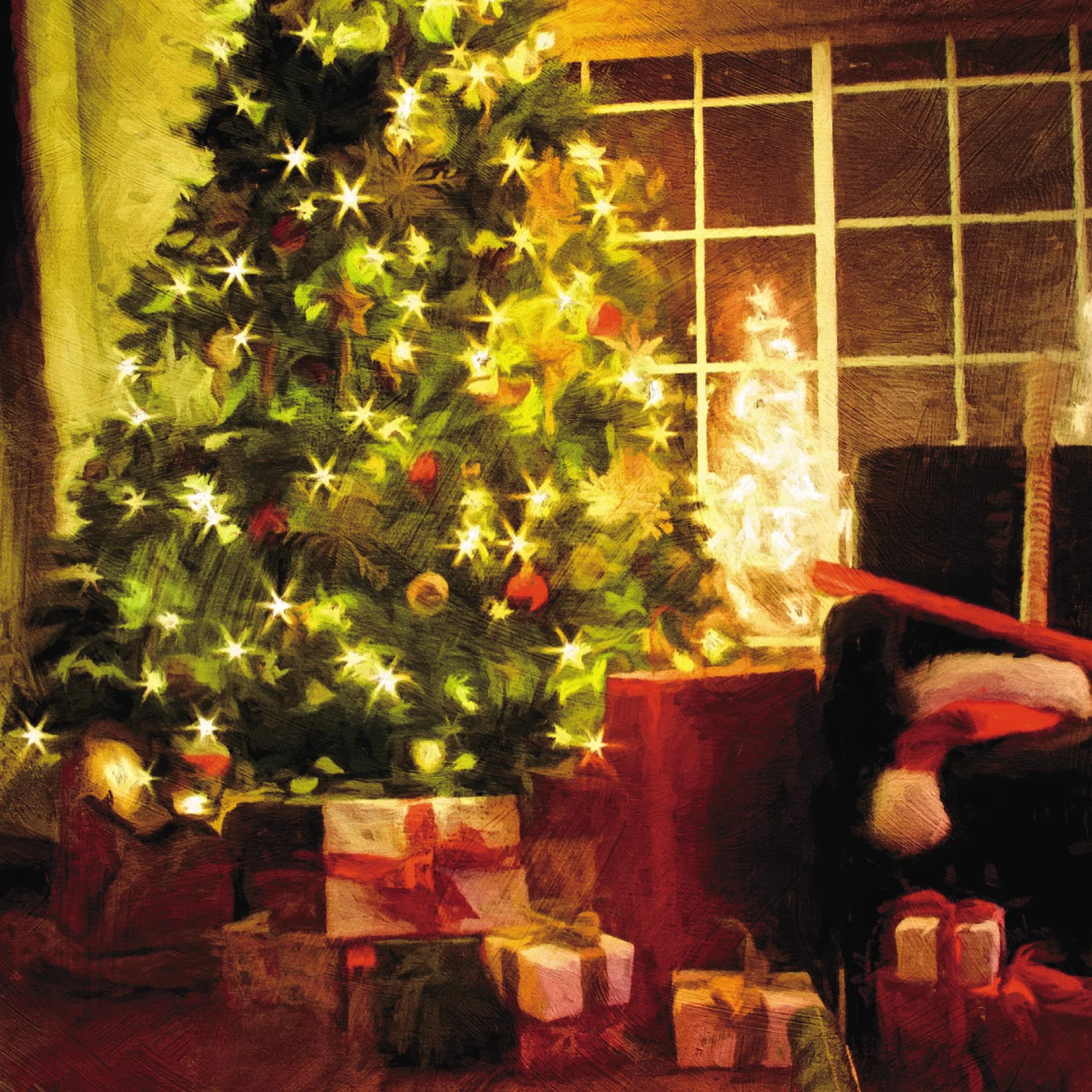 Medici Cards Pack of 6 Artistic Charity Christmas Cards - "Christmas Lights" - 6 Cards of the Same Design