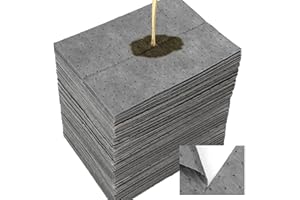 Emquito 120pcs Oil Absorbent Pads,Dimpled Absorbent Pad, Oil Spill Mat Water Absorbent Mat Garage Accessories for Absorbing Protecting Garage Home Basement 9.8 x 13 Inch