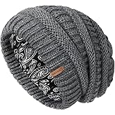 FURTALK Winter Beanie Hat for Women Satin Lined Cable Knit Chunky Slouchy Beanies Skull Warm Cap