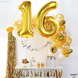 KatchOn, Giant Gold 16 Balloon Numbers - 40 Inch