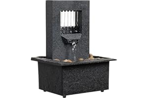 Haobos Indoor Tabletop Fountain Exquisite Meditation Desk Water Fountain Decorative Zen Fountain Office and Home Decor with Authentic River Rocks (22117)