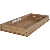 Evolur Mini Changing Tray in Barnwood &ndash; Solid Wood Dresser Changing Station with Safety Brackets and Storage Compartments &ndash; Converts Dresser into Baby Changing Topper, Easy Assembly, ASTM Certified