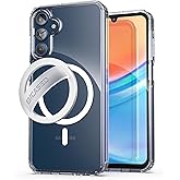 ENCASED MAG Case Designed for Samsung Galaxy A25 5G (2024) Compatible with MagSafe, Wireless Charging Magnetic Cover (Crystal Clear) (Mag Case with Grip)