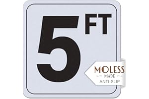 MOLESS 5FT Pool Depth Marker Stickers – 6x6″ Anti-Slip Vinyl Tile Stickers for Swimming Pool Safety Signs, Adhesive Pool Depth Markers for Decks, 5 FT (1 Pack)