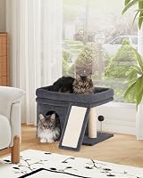 Aechonow Cat Tree Tower Large Cat Perch 50x40cm Sisal Scratching Dark Gray view 7