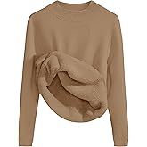 ZESICA Women's Fleece Sherpa Lined Sweater 2026 Winter Thermal Shirts Long Sleeve Mock Neck Slim Fitted Pullover Tops