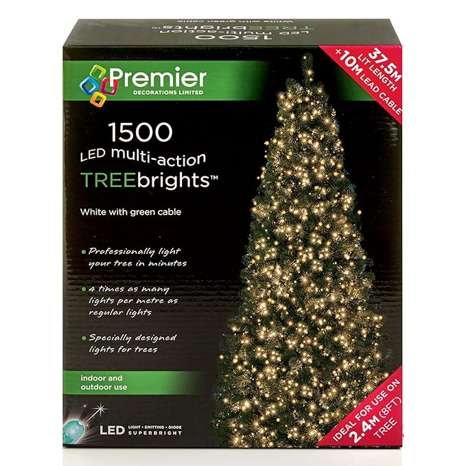 1500 LED (37.5m) Premier TreeBright Christmas Tree Light Traditional