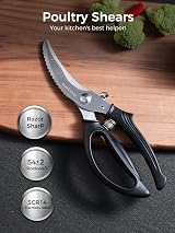 SimCoker Heavy Duty Poultry Shears with Anti-Slip Handle & Safety Lock view 2
