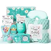 Birthday Gifts for Women Friendship, Unique Happy Birthday Gifts Basket for Mom Her Best Friend Sister Wife Girlfriend Coworker, Luxury Self Care Box Ocean Relaxing Spa Gifts Set for Women w/Blanket