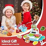BUYGER Kids Pretend Play Till Cash Register with Scanner and Light Sounds view 6