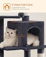 Feandrea Cat Tree Tower 112 cm Multi-Level Plush Condo with 4 Scratching Posts view 8