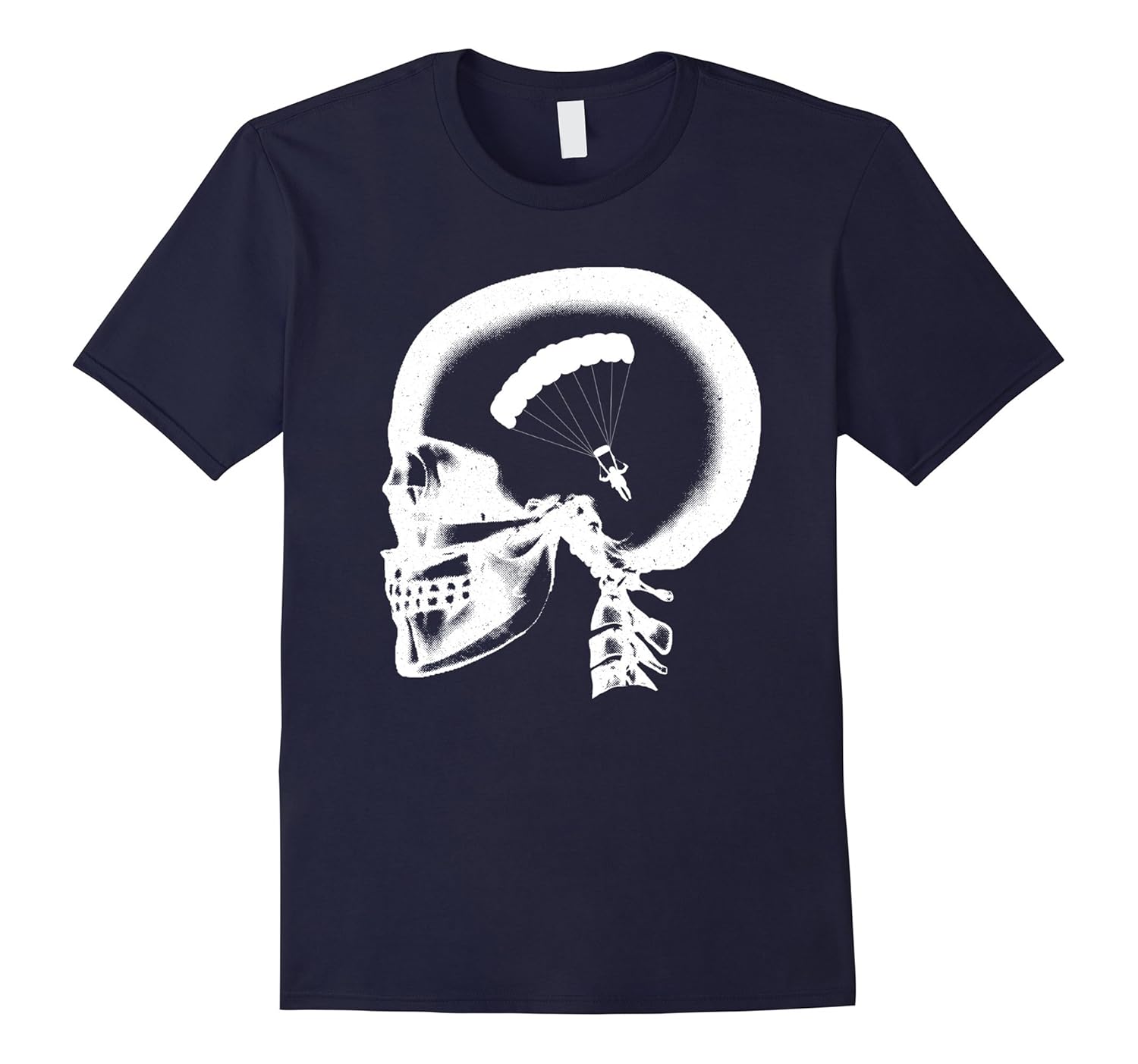 Skydiving In My Brain - Base Jump X-ray Skull T-shirt-Rose