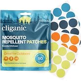 Cliganic Mosquito Repellent Stickers for Kids &amp; Adults, Bug Patches, 90 Pk | Natural, Plant-Based Essential Oil Infused, For Clothing, Gear, Outdoor Travel, Camping Essentials, Insect Repelling Garments