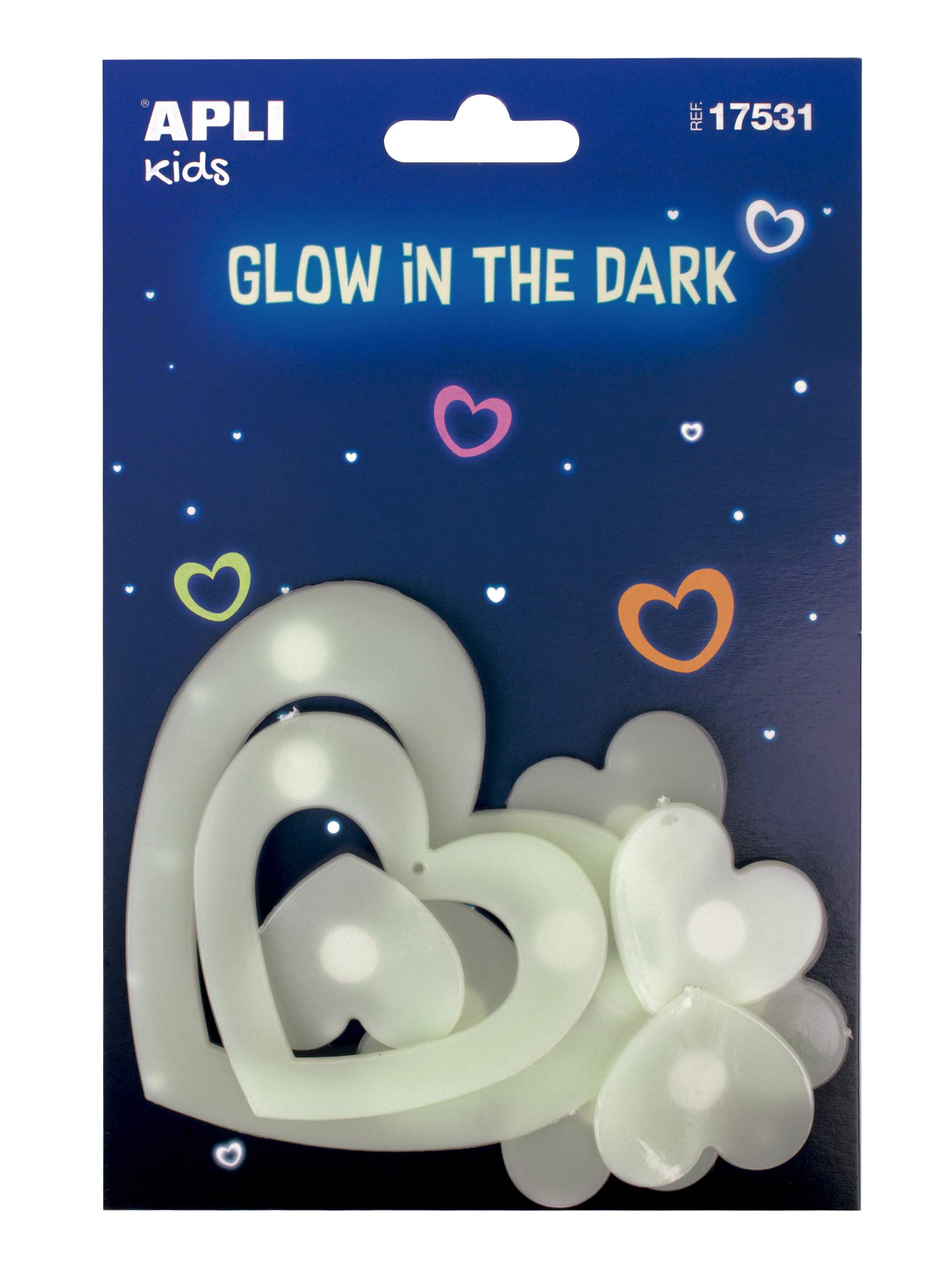 APLI Kids 17531 - Bag of luminescent stickers hearts