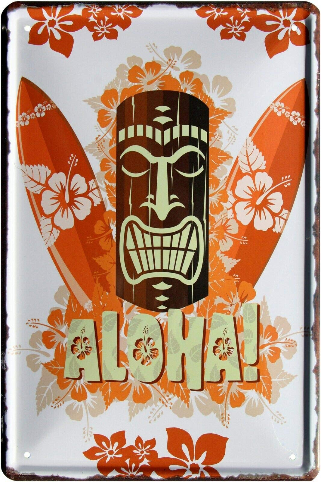 Aloha Hawai Beach Bar Surfing Tiki 20 x 30 cm Tin Sign 1004