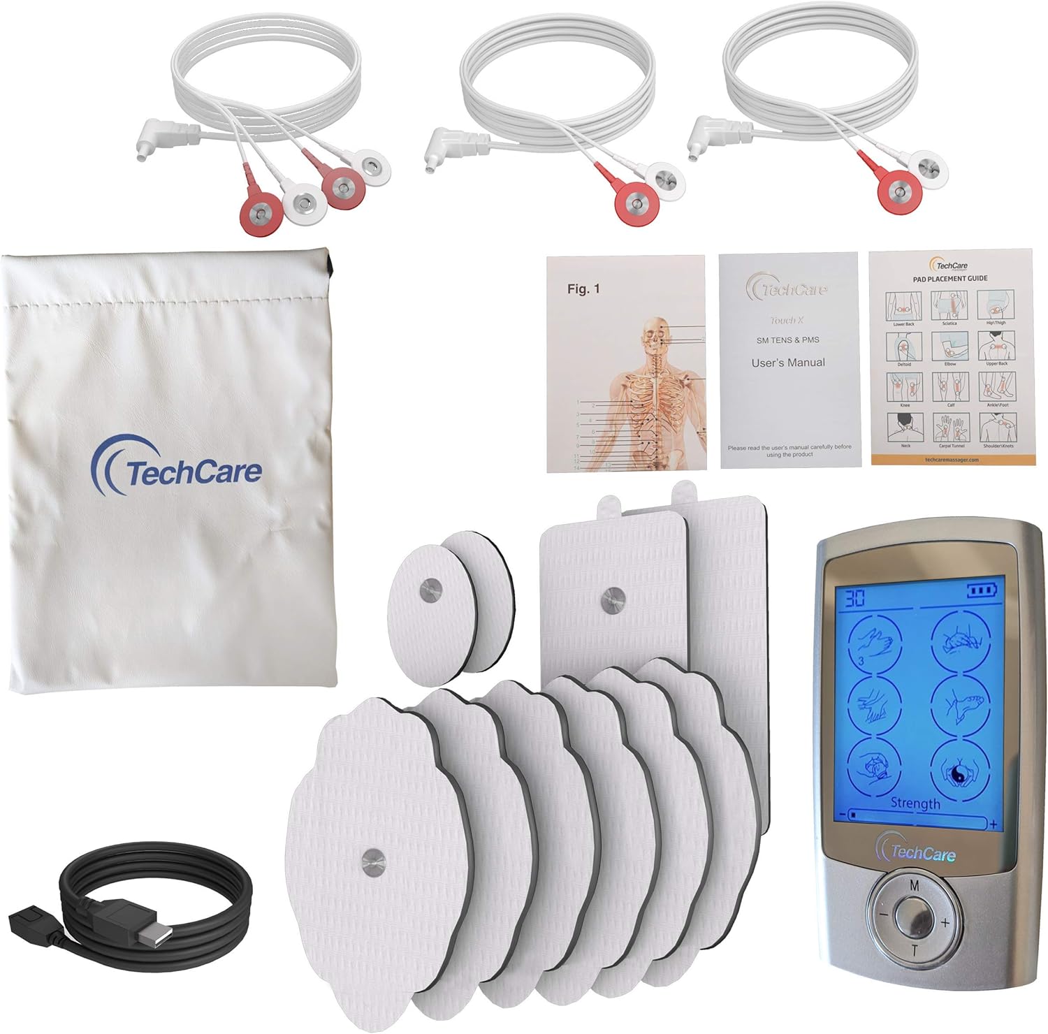 TechCare Pro TENS Unit 24 Modes Best Portable Massager Back Neck Massager eBay