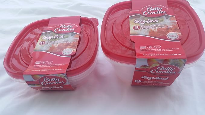 Betty Crocker Food Saver, 2pk Storage Containers, Includes 43.3 Fl Oz and 27.5 Fl Oz Containters