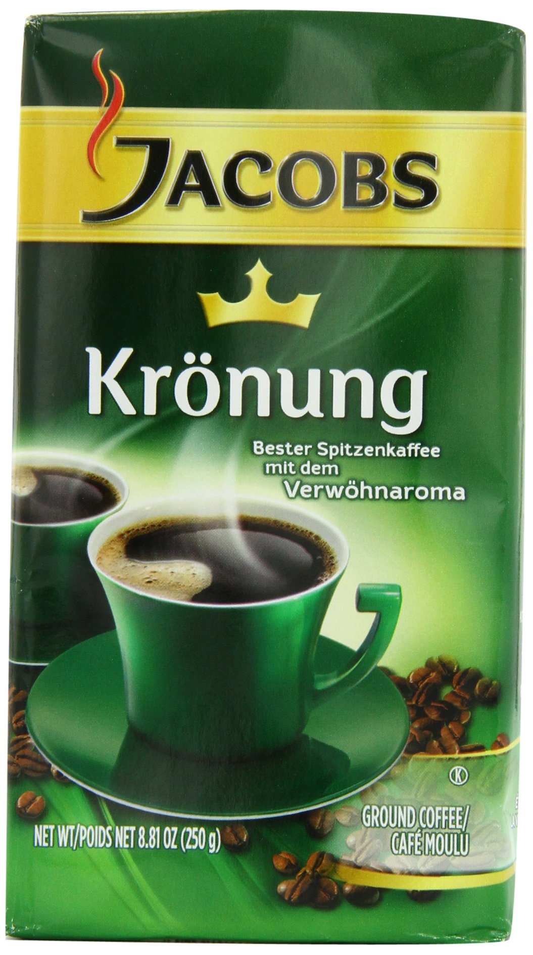 Jacobs Kronung Coffee, 8.81Ounce Vacuum Packs (Pack of 4) 70221001698