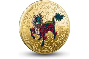 Gimilang Chinese Ancient Mythical Creatures Qi Lin Wealth Blessing Lucky Coin Lottery Ticket Scratcher Tool - Chinese Good Luck Charms Challenge Coin