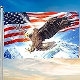 FLAGWIX Patriot American Flags, Decorations For Home, Outside, Independence Day House Flag, Patriot Decorations, American Patriotic Eagle Flag - 3x5 Outdoor Decor Flag with Grommets