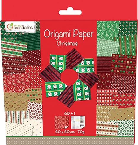Avenue Mandarine 52508o Origami Color Papier Quadratisch 20 X 20 Cm Mit Faltanleitung 60 Verschiedenen Blätter Und 1 Blatt Mit Augenset