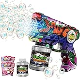 VORBLIX Bubble Gun for Kids with LED Lights & Leak-Proof Design, 10-Hole Automatic Bubble Machine Gun for Kid 3-8, Party Favors, Outdoor, Summer Toys, Birthday Gifts for Boys & Girls (Colorful)