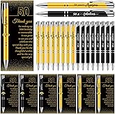 Feifeiya 25 Sets 50th Birthday Party Favors for Guests with Golden Birthday Ballpoint Pens and Thank You Cards for Men Women Anniversary Wedding New Year Gifts