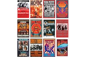 Woonkit Vintage Rock Band Posters for Room Aesthetic, 70s 80s 90s Retro Music Room Wall Bedroom Decor Art, Vintage Rock Conce