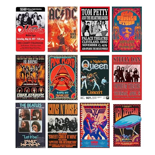 Woonkit Vintage Rock Band Posters for Room Aesthetic, 70s 80s 90s