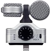 Zoom iQ7 iOS Lighting Microphone for Music, Video &amp; Interview Recording on iPhone &amp; iPad with Rotatable Capsule