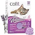Catit Go Natural Pea Husk Clumping Cat Litter, Tofu, Lavender, 14 L, Dust Free & Lightweight Cat Litter, Easy to Scoop, Litie