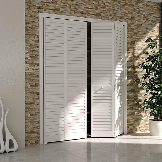 Bifold Door, Louver Louver Plantation 1x24x80 White by Snavely