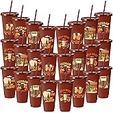 Chuangdi 24 Pcs Western Party Cowboy Plastic Tumbler Cowboy Boot Cups 24 oz with Lids and Straw for Rodeo Supplies Decorations Party Boys Girls