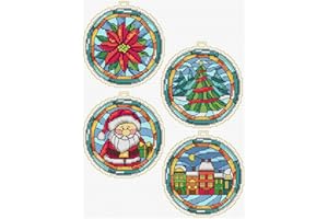 Wizardi Counted Cross Stitch kit with Plastic Canvas Ornaments - Christmas time 8718 Orchidea