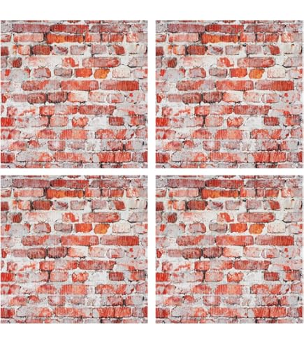 RED BRICKS WALLPAPER 45cm X 10m Self Adhesive PVC DIY Wall Decals