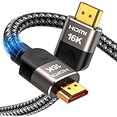 Highwings 16K 8K HDMI Cable 2.2 6.6FT Next-Gen 96Gbps High Speed HDMI Cord | 16K@60Hz 8K@120Hz 4K@240Hz Gaming HDMI Cord, Future-Proof eARC+HDR10+ DTS:X, for PS5 Pro/Xbox/Blu-ray/Roku TV And More