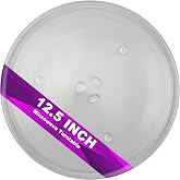 12.5" Microwave Turntable Glass Plate Replacement for Panasonic 12570000008334 &amp; Frigidaire 5304509437 - Y-Bottom General, Heat-Resistant &amp; Universal Fit (12.5 Inch)