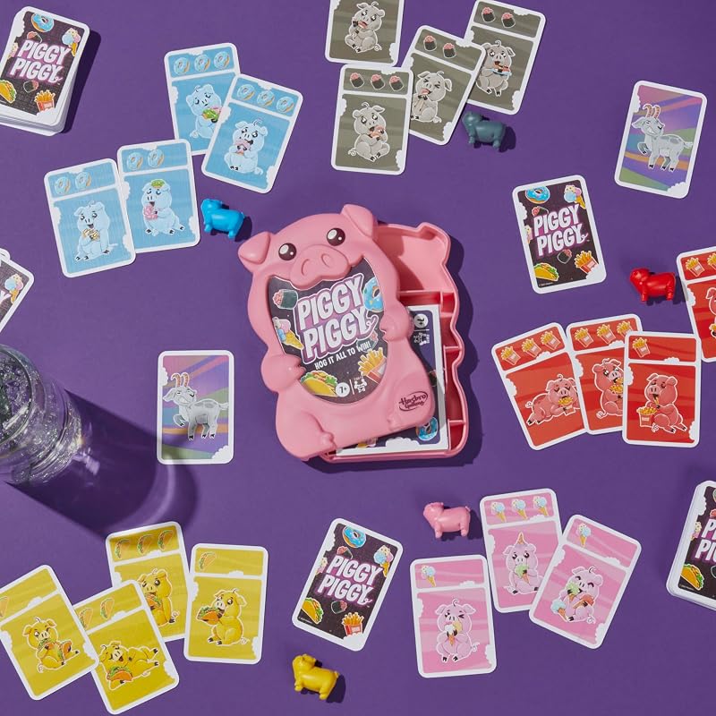Porquinho, Jogo de cartas, 2 a 6 jogadores, Planos ao ar livre, Família e amigos, Presente para meninos e meninas 7 anos ou mais, Porcos e cabras