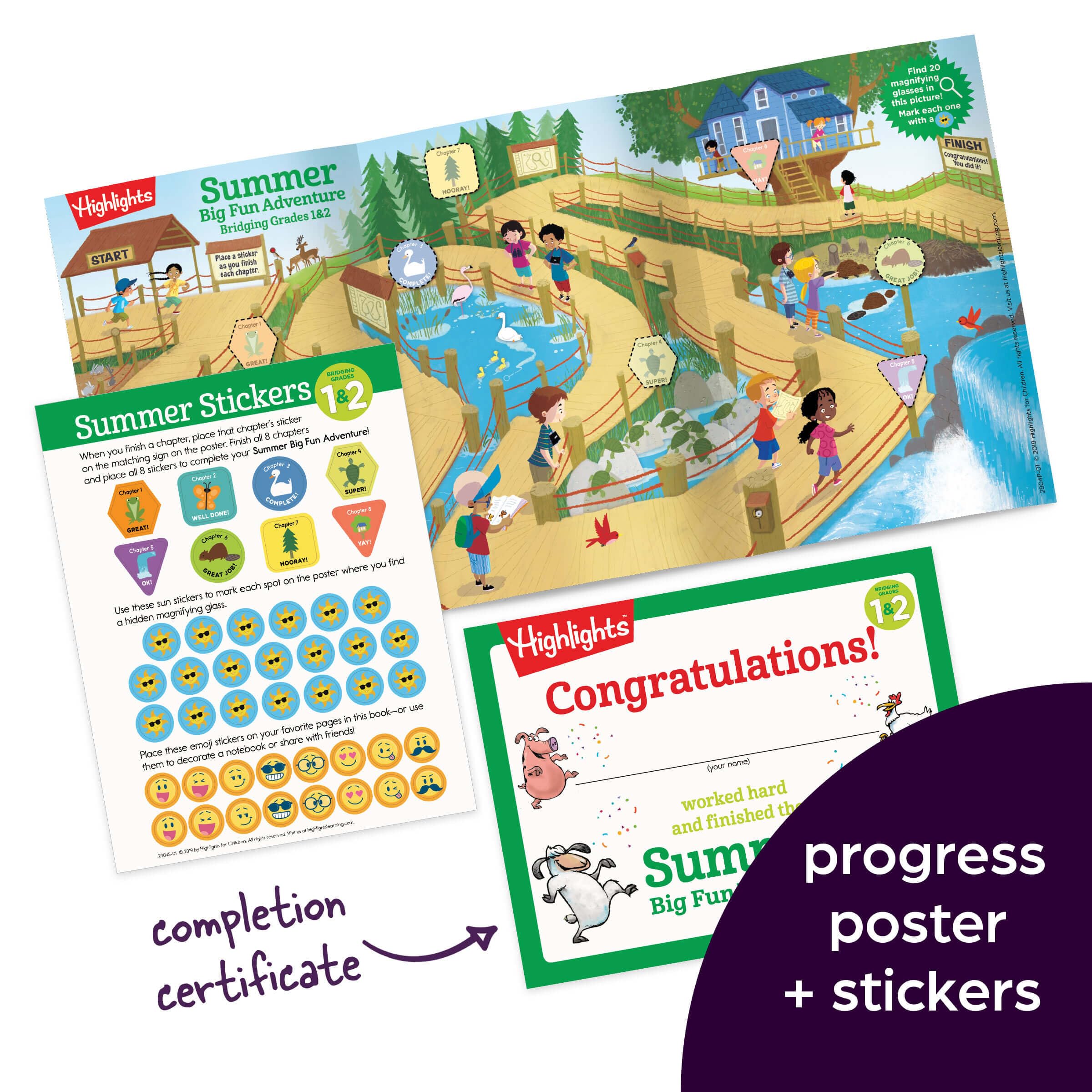 Summer Big Fun Workbook Bridging Grades 1 & 2: Summer Before Second Grade Prep Workbook for Spelling, Reading Comprehension, Language Arts and More (Highlights Summer Learning)