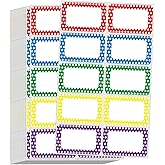 L LIKED 200 Name Tags Stickers, Colorful Star Border, 3.5" x 2.25" Name Labels for School Office Home (200 Labels)