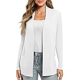 Women's Lightweight Long Sleeve Knit Cardigan with Pockets Open Front Casual Sweater for Spring Fall