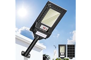 WYWNA Solar Street Lights Outdoor, 24000LM Solar Outdoor Lights Waterproof, 6500K Solar Parking Lot Light Motion Sensor, Solar Flood Light Dusk to Dawn with Remote Control for Outside, Yard, Path