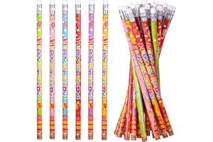 emzrivo Happy Birthday Pencils Wooden Pencil Birthday Party Pencil with Top ErasersBirthday Party Supplies Favors, 6 Style(24)
