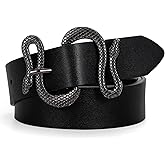 C O E CESCOSI Women Leather Belt with Snake Buckle Fashion Women Belt for Jeans Pants Dresses